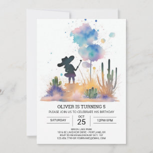 Rodeo Modern Cowboy Birthday Einladung