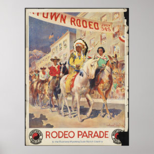 Rodeo Montana Vintage Reiseplaner Werbung Retro Pr Poster