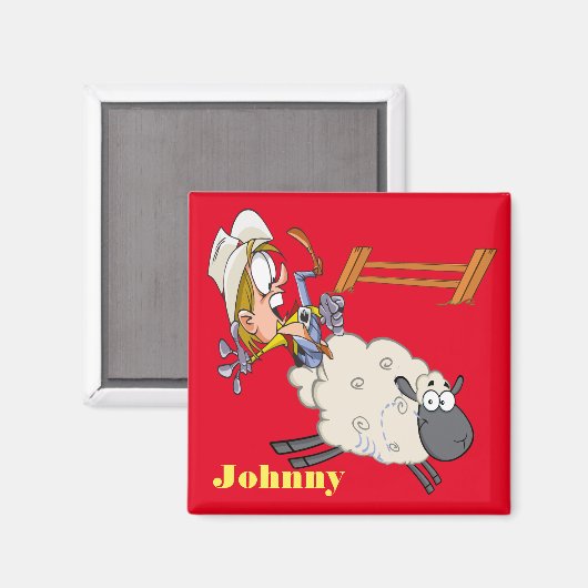 Rodeo Mutton Bustin Kid Magnet (Vorderseite/Rückseite)