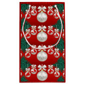 Rodeo Ornamente auf der Red Holiday Geschenktasche Kleine Geschenktüte (Rückseite)