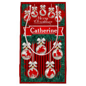 Rodeo Ornamente auf der Red Holiday Geschenktasche Kleine Geschenktüte (Vorderseite)