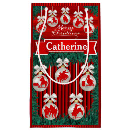 Rodeo Ornamente auf der Red Holiday Geschenktasche Kleine Geschenktüte