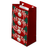 Rodeo Ornamente auf der Red Holiday Geschenktasche Kleine Geschenktüte (Rückseite Schrägansicht)