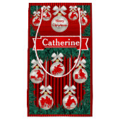 Rodeo Ornamente auf der Red Holiday Geschenktasche Kleine Geschenktüte (Vorderseite)