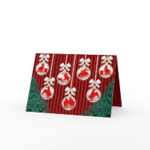 Rodeo Ornamente auf der Roten Holiday Grußkarte