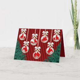 Rodeo Ornamente auf der Roten Holiday Grußkarte Feiertagskarte