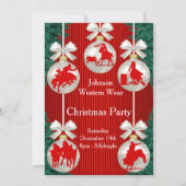 Rodeo Ornamente Kleider Grenze Rote Einladung (Vorderseite)