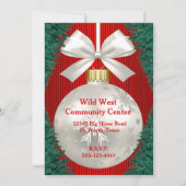 Rodeo Ornamente Kleider Grenze Rote Einladung (Rückseite)