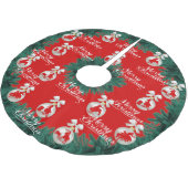 Rodeo Ornaments Frohe Weihnachten Rote Tree Rock Polyester Weihnachtsbaumdecke (Schrägansicht)