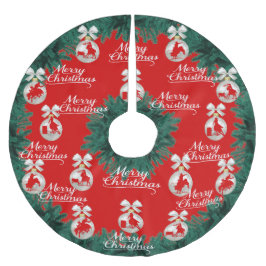Rodeo Ornaments Frohe Weihnachten Rote Tree Rock Polyester Weihnachtsbaumdecke