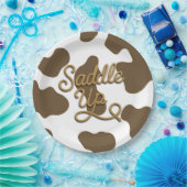 Rodeo-Party Rodeo-Western auf brauner Kuh satteln Pappteller (Party)