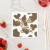 Rodeo-Party Rodeo-Western auf brauner Kuh satteln Serviette (Beispiel)