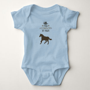 Rodeo Pferd neuer Cowboy in Town Baby Bodysuit Strampler