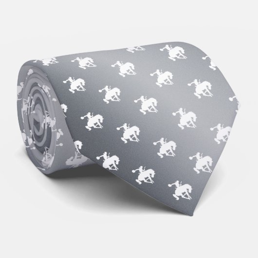 Rodeo Pferde | Grafisches Silber Krawatte (Gerollt)