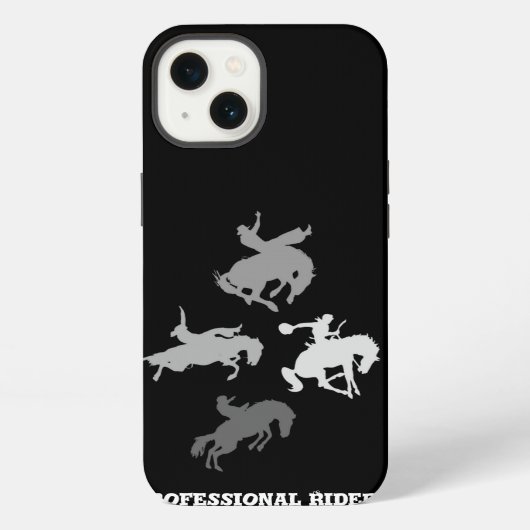 Rodeo Pferde | Schwarzer Hintergrund iPhone Hülle (Rückseite)