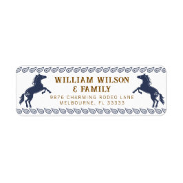 Rodeo-Pferderücksendeadresse für den blauen Navy-W