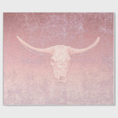 Rodeo Pink Art Textur Rustikale Bull Skull Geschenkpapier (Flach)