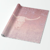Rodeo Pink Art Textur Rustikale Bull Skull Geschenkpapier (Ungerollt)