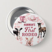 Rodeo Pink Birthday Button (Vorne & Hinten)