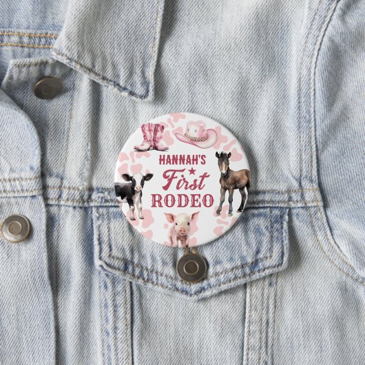 Rodeo Pink Birthday Button (Beispiel)
