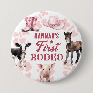 Rodeo Pink Birthday Button