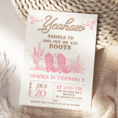 Rodeo Pink Brown Western Boots Cowgirl Geburtstag Einladung