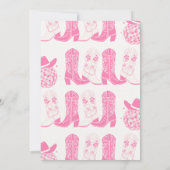 Rodeo Pink Hat Western Boots Cowgirl Geburtstag Einladung (Rückseite)