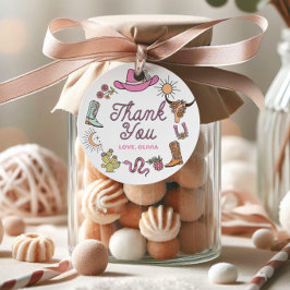 Rodeo Pink Western Cowboy Birthday Vielen Dank Geschenkanhänger