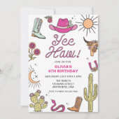 Rodeo Pink Western Geburtstag Einladung (Vorderseite)