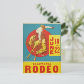Rodeo Postcard Vintag California Postkarte (Stehend Vorderseite)