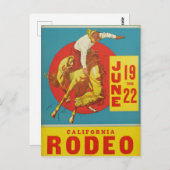 Rodeo Postcard Vintag California Postkarte (Vorne/Hinten)