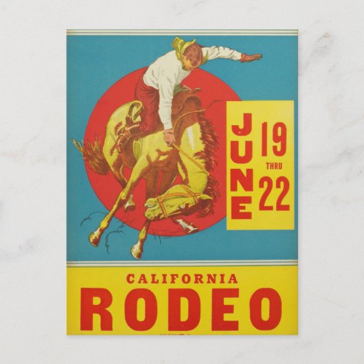 Rodeo Postcard Vintag California Postkarte (Vorderseite)