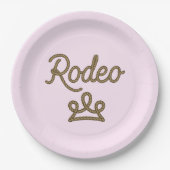 Rodeo Princess Country Western Tiara Crown Pink Pappteller (Vorderseite)
