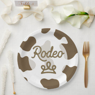 Rodeo Prinzessin Country Western Tiara Krone Party Pappteller