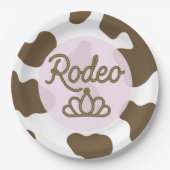 Rodeo Queen Country Western Tiara Crown Pink Pappteller (Vorderseite)