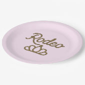 Rodeo Queen Country Western Tiara Crown Pink Pappteller (Schrägansicht)