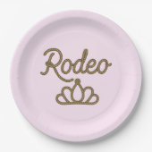 Rodeo Queen Country Western Tiara Crown Pink Pappteller (Vorderseite)