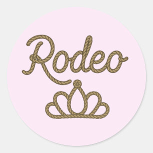 Rodeo Queen Country Western Tiara Crown Pink Runder Aufkleber