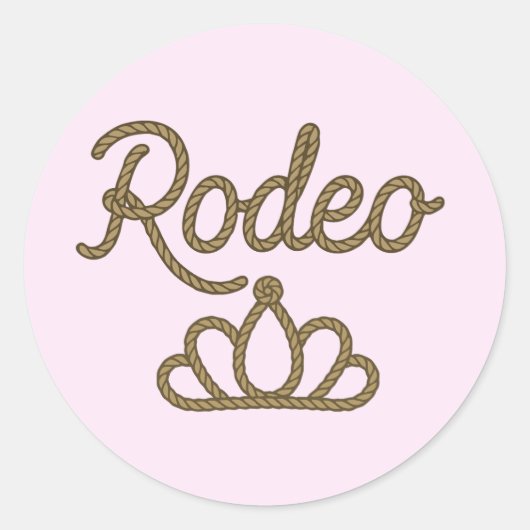 Rodeo Queen Country Western Tiara Crown Pink Runder Aufkleber (Vorderseite)