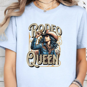 Rodeo Queen, Cowgirl Gift, Girl Boss Blue T-Shirt