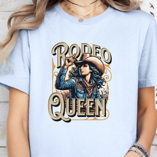 Rodeo Queen, Cowgirl Gift, Girl Boss Blue T-Shirt