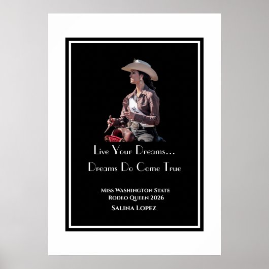 Rodeo Queen Miss Rodeo Pageant Live Your Dreams Poster (Vorne)