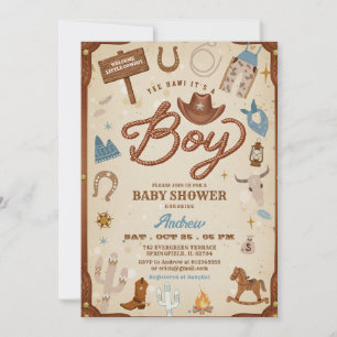 Rodeo Ranch Wild West Cowboy Baby Shower Einladung
