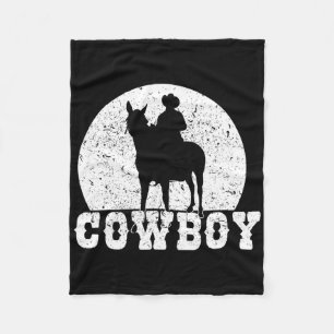 Rodeo Reiter Cowboy Reitsport Grafik Fleecedecke