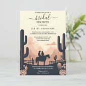 Rodeo Retro Rustikales Western Brautparty Einladung (Stehend Vorderseite)