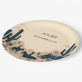 Rodeo Retro Rustikales Western Brautparty Pappteller (Schrägansicht)