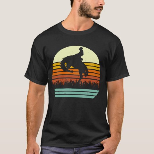 Rodeo Retro Style Buckpferd T-Shirt (Vorderseite)
