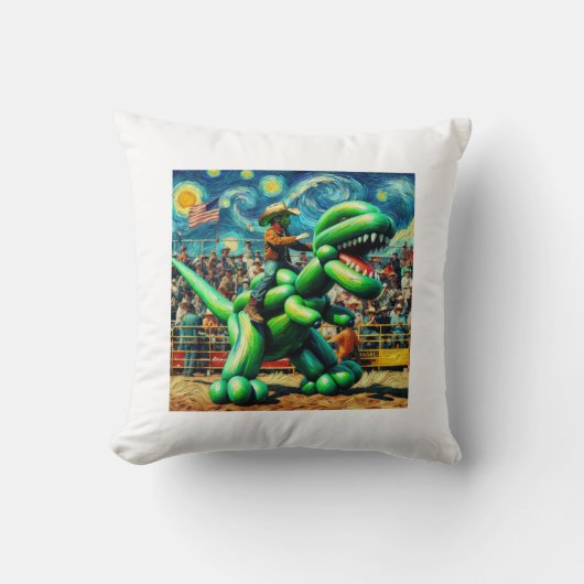 Rodeo Rex - Dino Cowboy Kinderzimmer Pillow Kissen (Vorderseite)