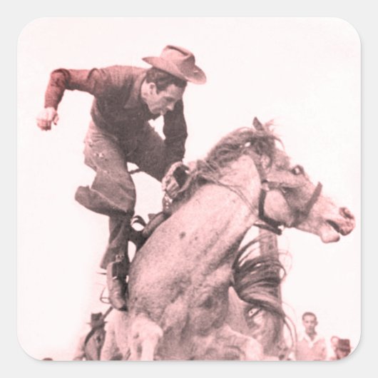 Rodeo Riddin" Quadratischer Aufkleber (Vorderseite)