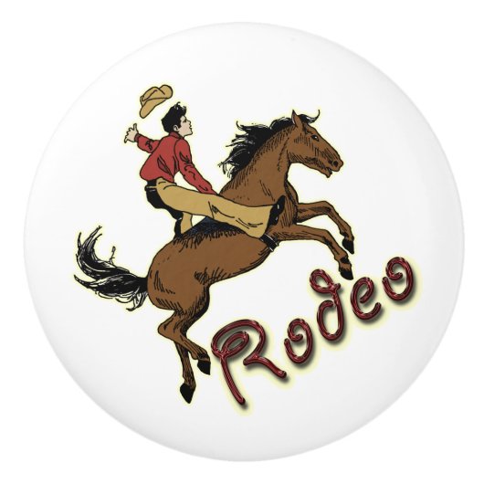 Rodeo Rider Drawer Pull Keramikknauf (Vorderseite)